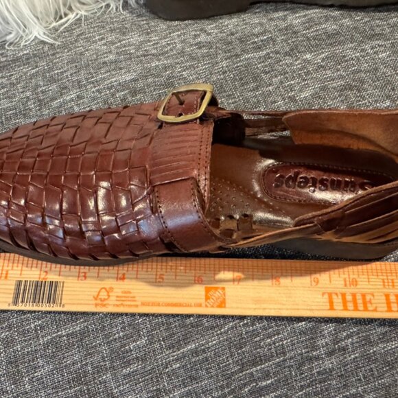 Sunsteps Hand Woven Leather Huarache Sandal Mens Size 11 Brown Slip On Loafer - Picture 10 of 11
